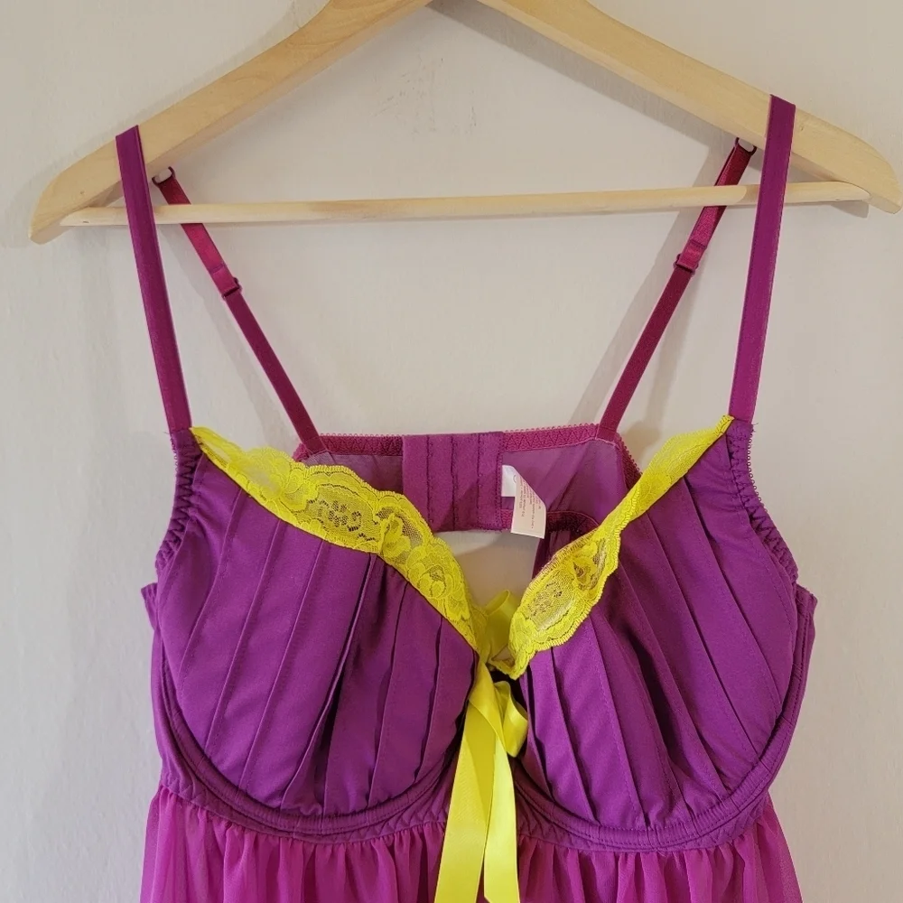 CACIQUE Intimates Cami & Panty Set Lavender Sz 18/20 Coquette Girl Fairy Peasant